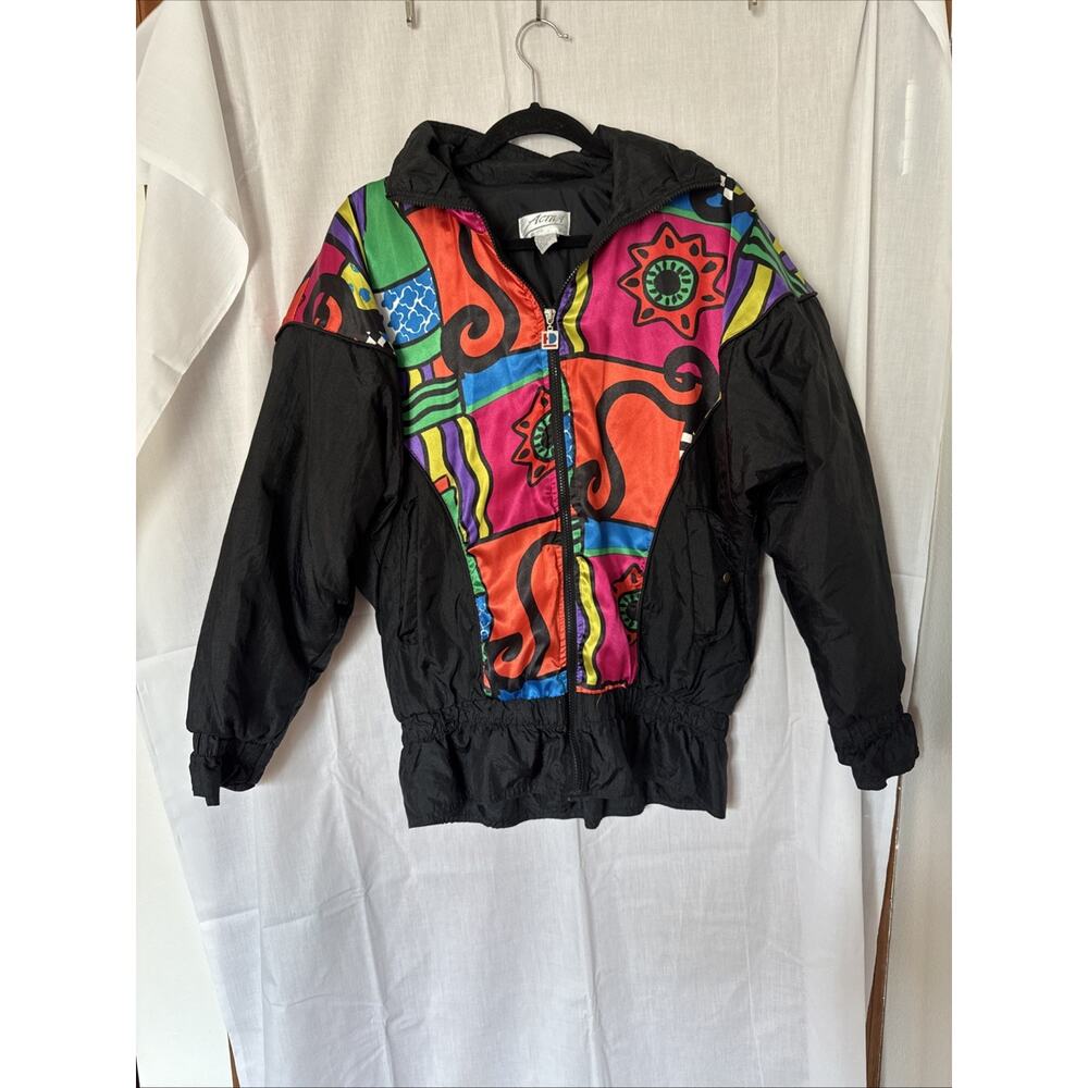 90s Vintage Y2K Activa Jacket Size Small Women’s Hip Up Patterned